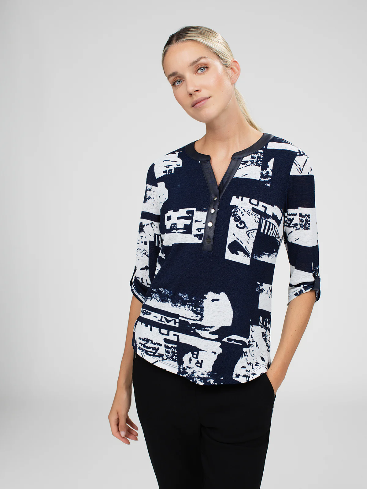 T-shirt semi-ajusté à manches 3/4