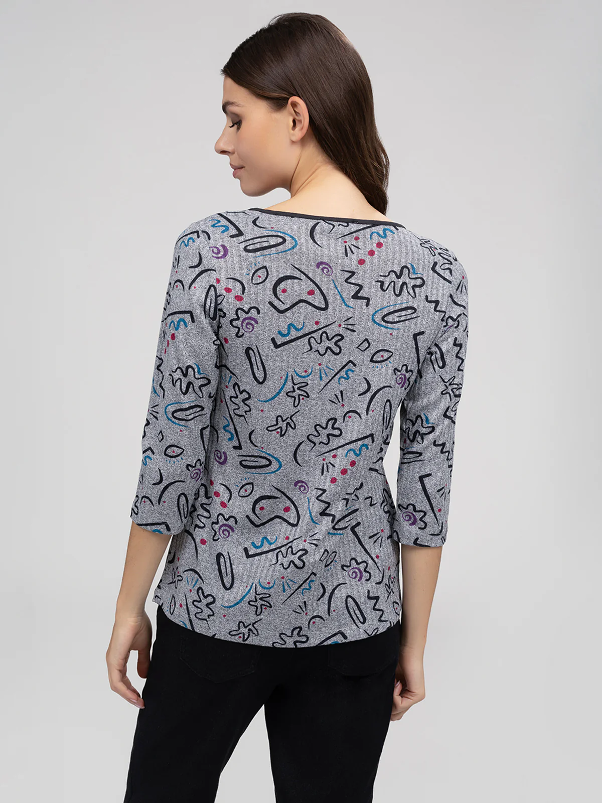 T-shirt semi-ajusté à manches 3/4 - Image 7