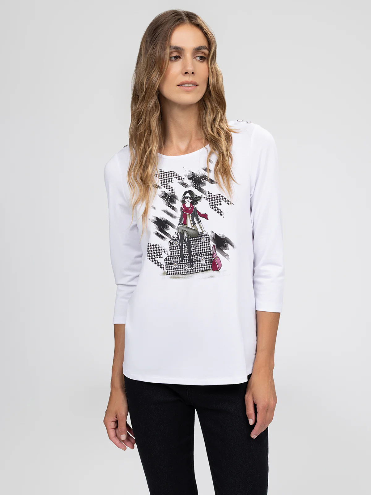 T-shirt semi-ajusté à manches 3/4 - Image 5