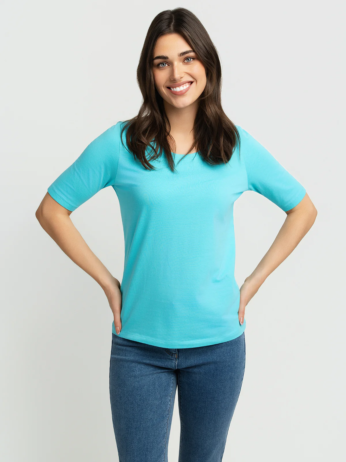 T-shirt semi-ajusté à manches 3/4