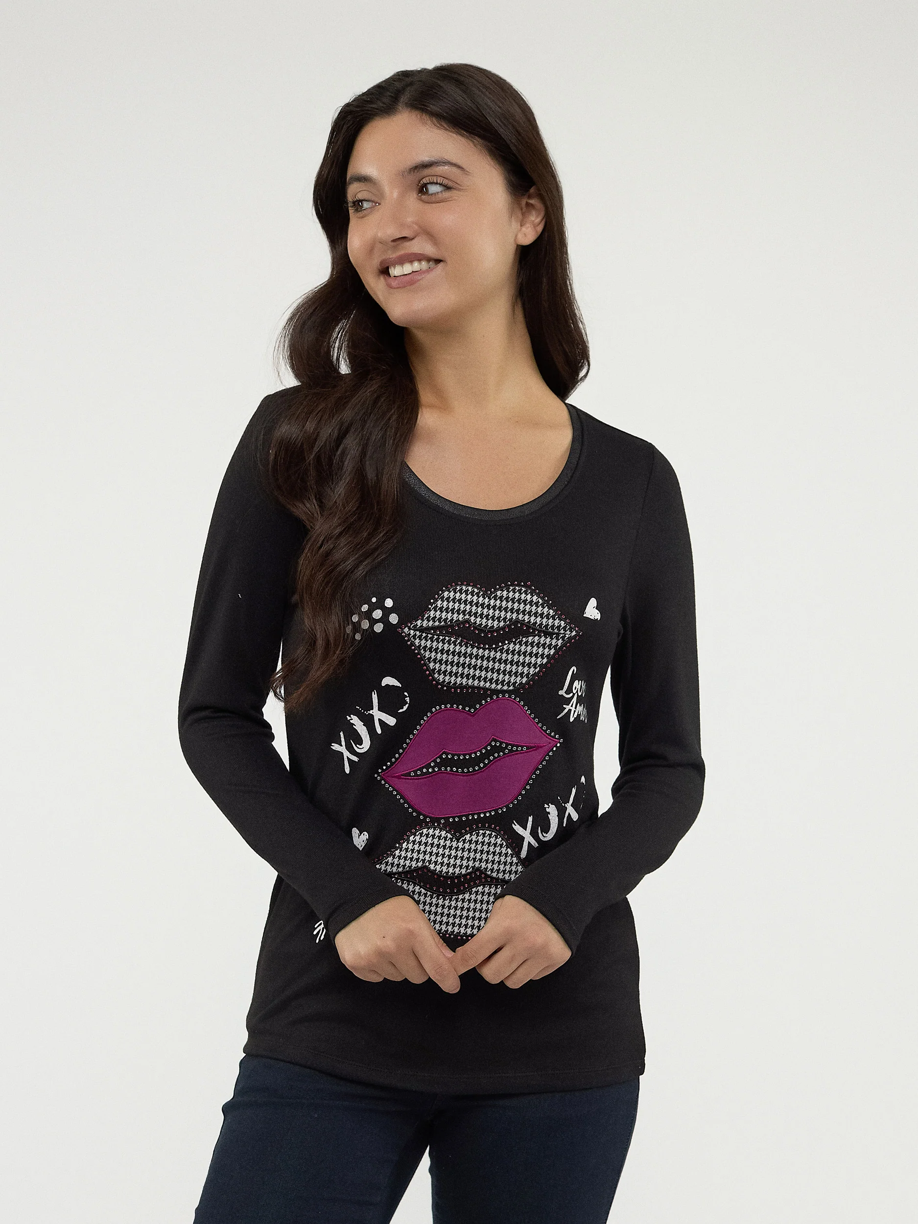 T-shirt semi-ajusté à manches longues
