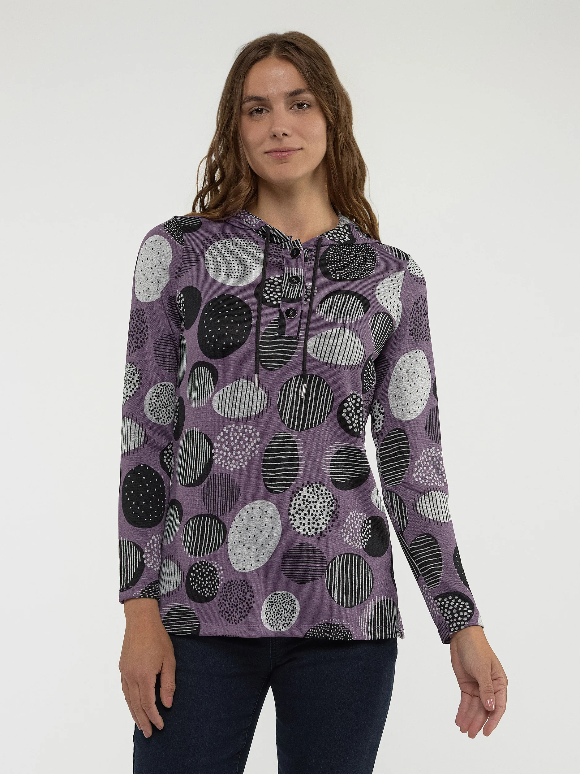 Tunique en tricot semi-ajustée à manches longues
