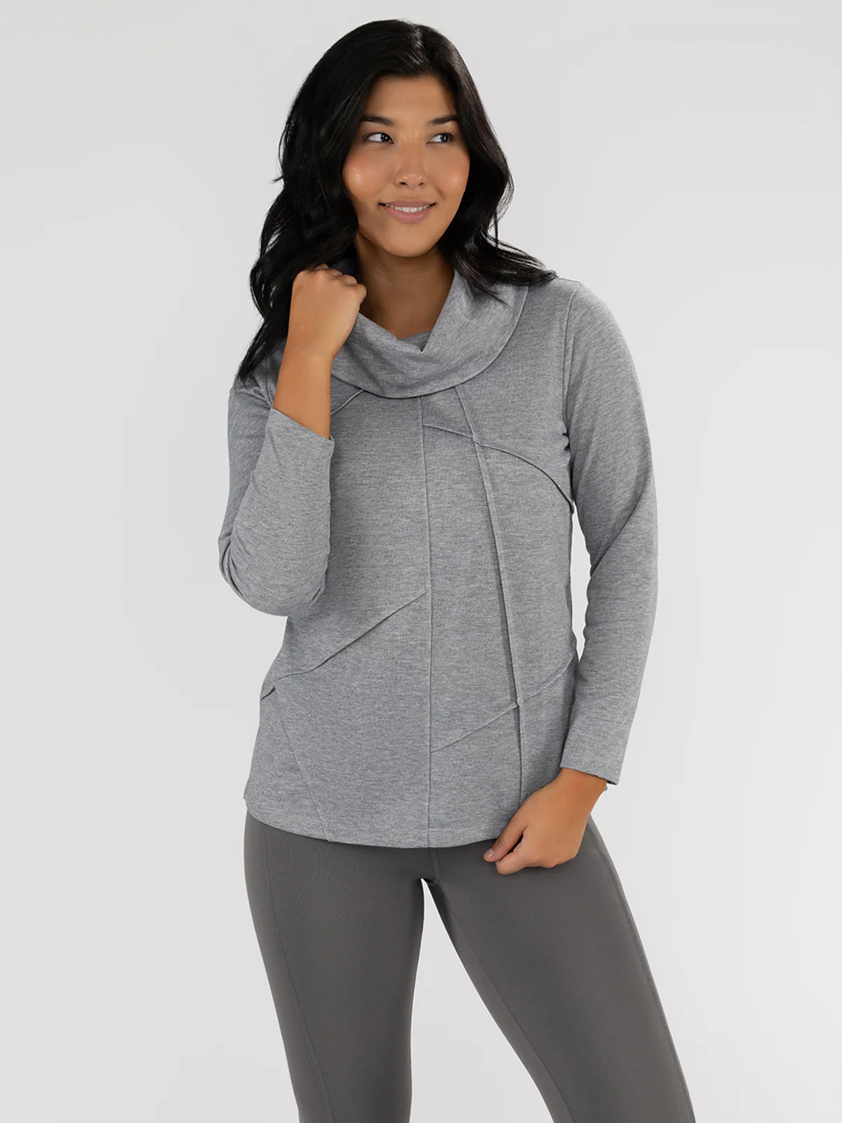 Tunique en tricot semi-ajustée à manches longues
